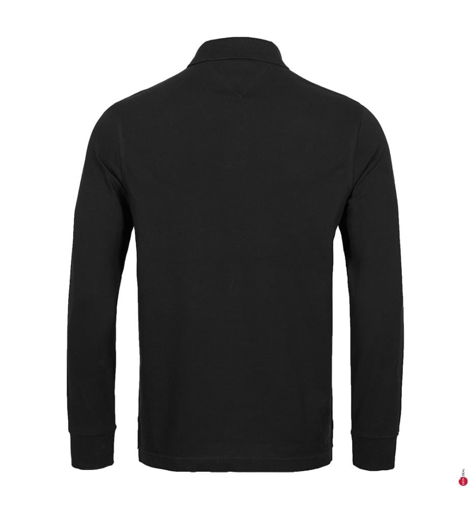 1985 Regular Fit Langarm Polo-Shirt - Schwarz