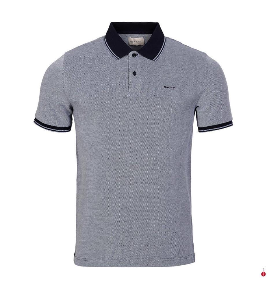 Polo en piqué 4 cols Oxford - Dusty Navy
