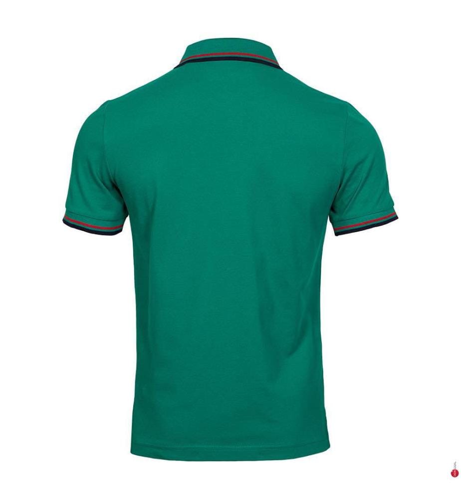 Polo-Shirt aus zweifarbigem Piqué - Dunkelgrün
