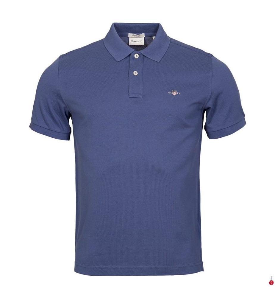 Shield Regular Fit Piqué-Poloshirt - Dusty Navy