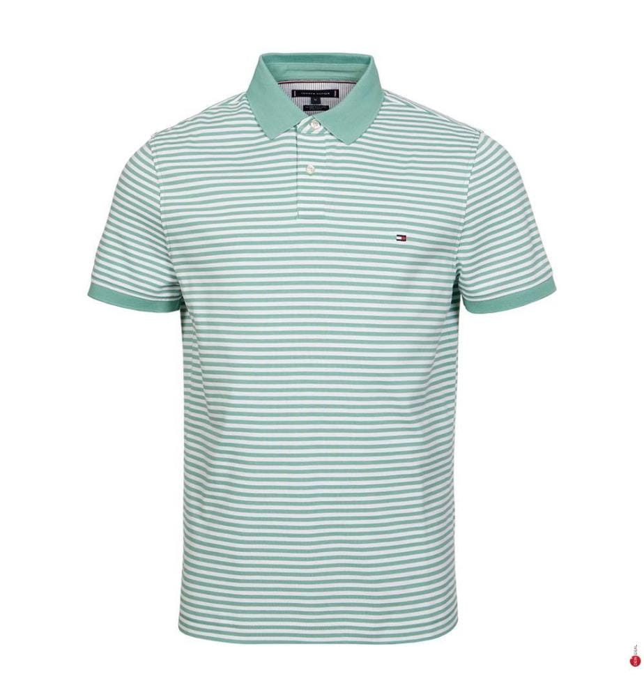 Poloshirt Regular Fit - Weiss und Grün