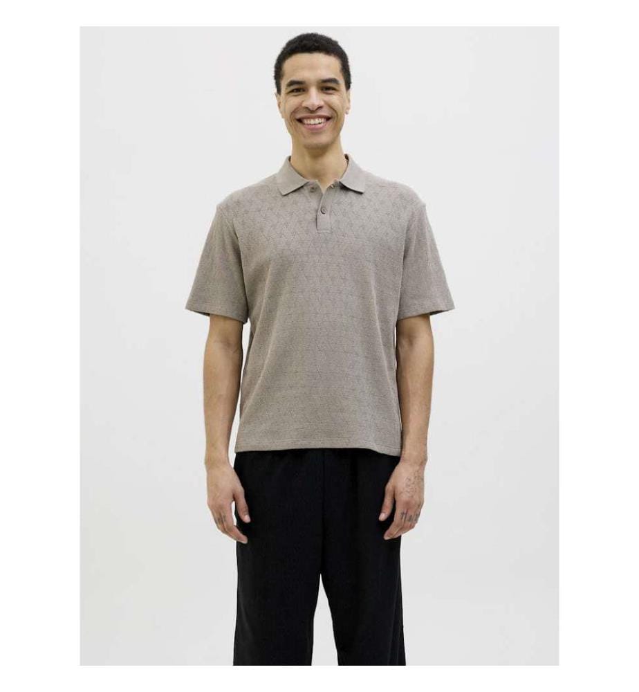 Poloshirt Jacquard - Grau