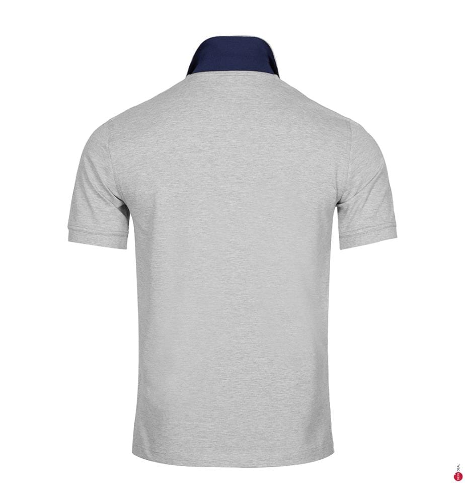 Poloshirt Contrast Piqué Regular Fit - Hellgrau