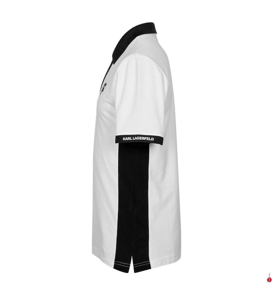 Polo à Manches Courtes - Blanc et Noir