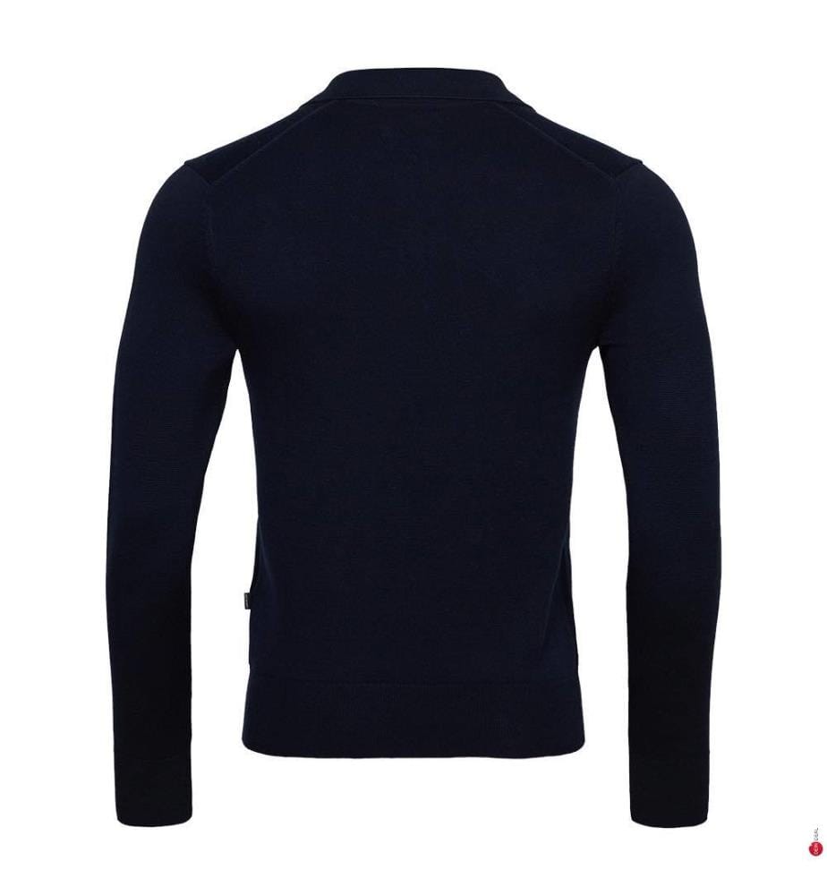 Langärmeliges Poloshirt - Schwarz