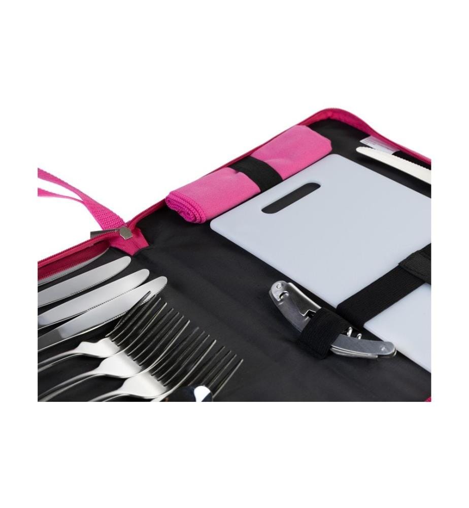 KOOR - Kits de couverts de camping 4 personnes, Rosa