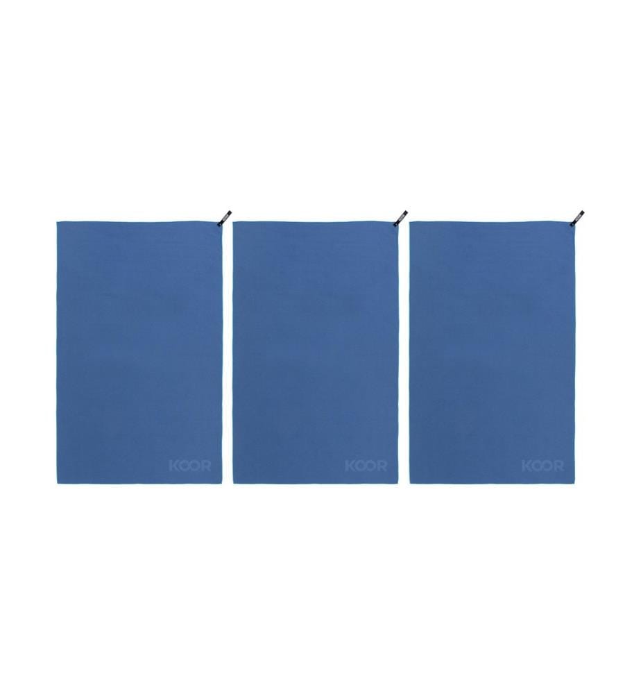 KOOR - Badetuch Silva Onda Blu 3er-Pack M 55 x 90 cm