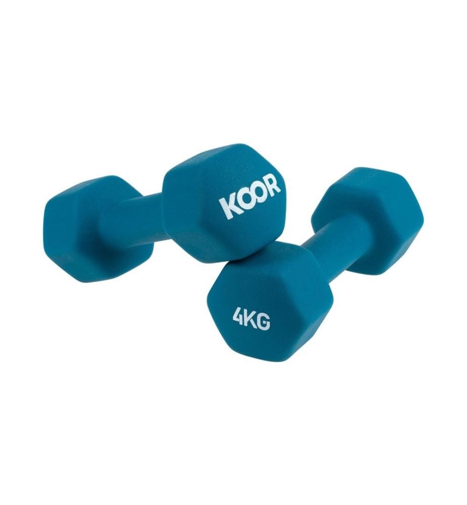 KOOR - Set d'haltères courts 4 kg, Turquoise