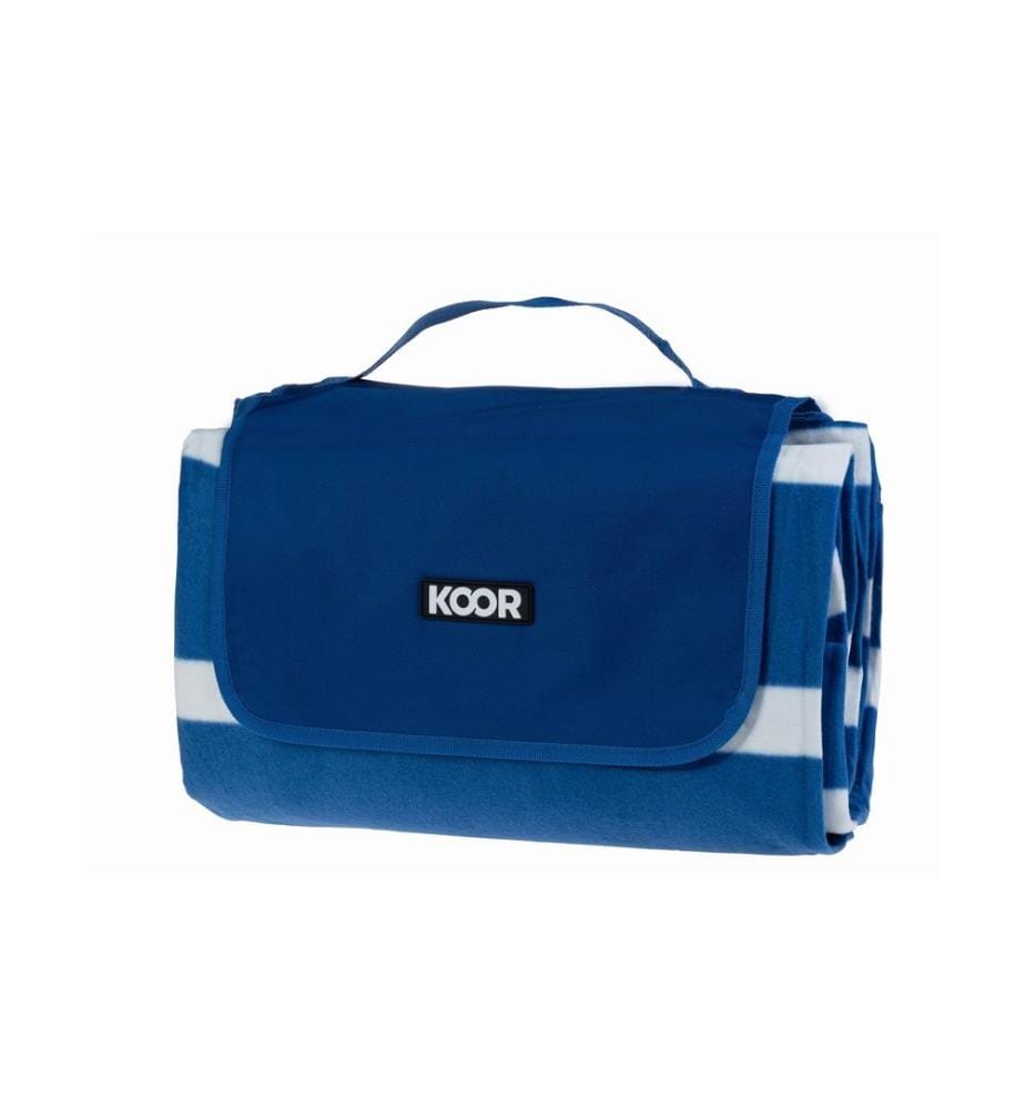 KOOR - Picknickdecke Stripes blue 200 x 200 cm
