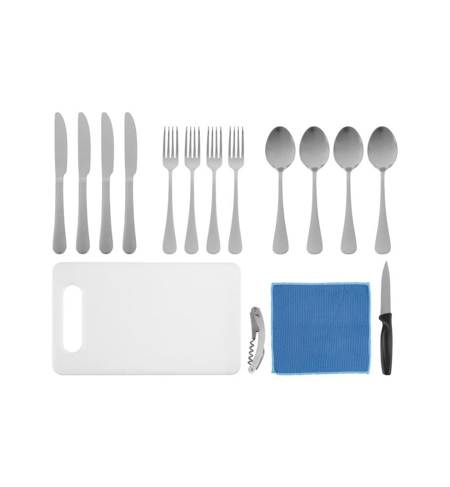 KOOR - Kits de couverts de camping 4 personnes, bleu