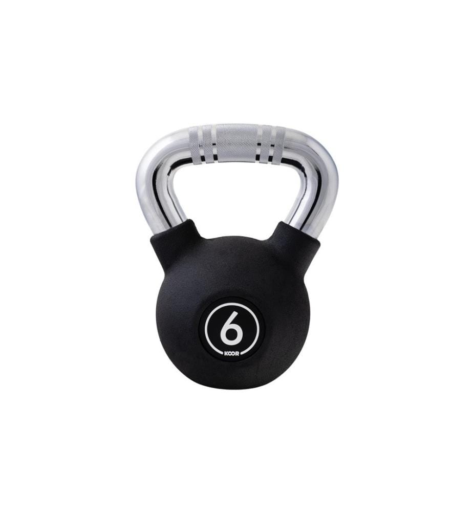 KOOR - Kettlebell 6 kg, Schwarz