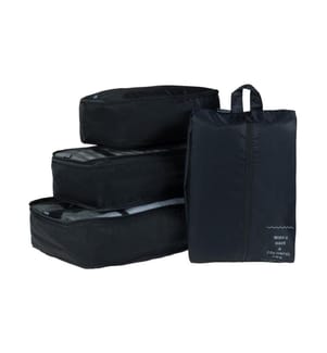 KOOR - Sac à linge Set Reesa, 4 pièces, noir