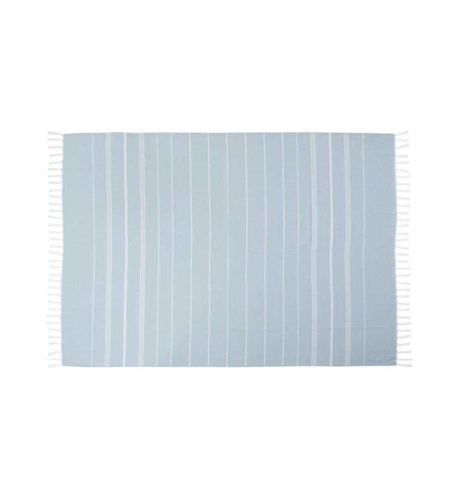 KOOR - Serviette de plage XXL 140 x 200 cm, bleu/blanc