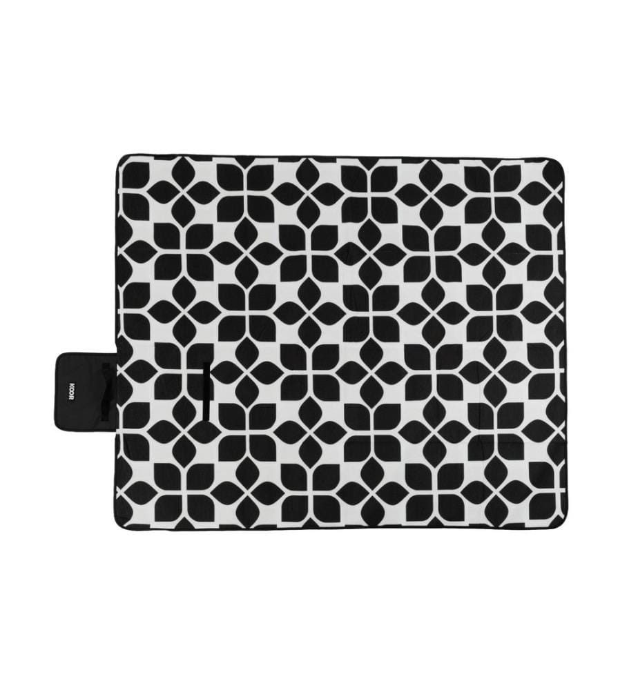 KOOR - Picknickdecke Ornamental, Schwarz/Weiss 135 x 160 cm