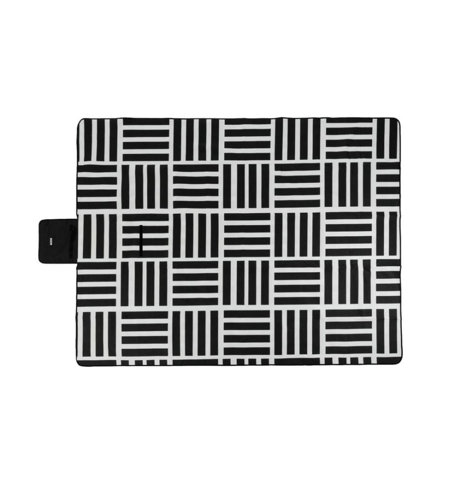 KOOR - Picknickdecke Check, Schwarz/Weiss 200 x 250 cm