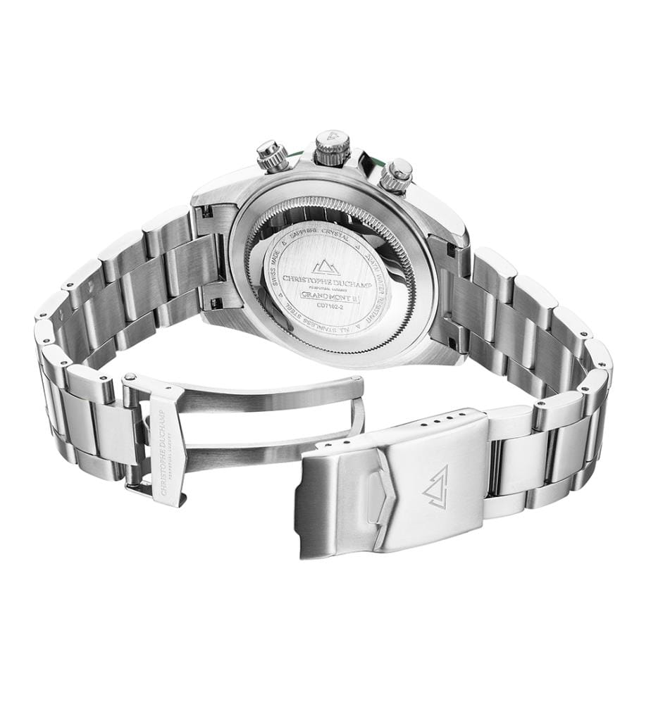 Grand Mont Ceramic Swiss Made Ronda Z60 Uhr - Weiss und Silber