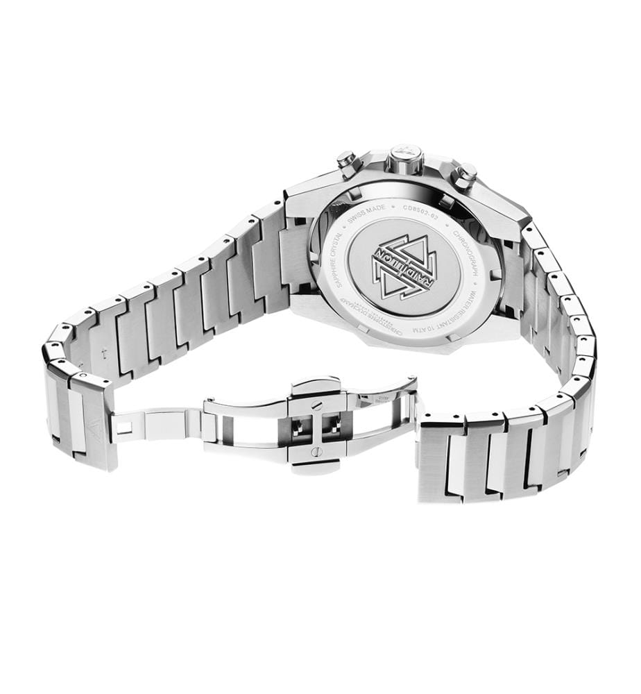 Raidillon Chrono Swiss Made Ronda 5030.D Uhr - Schwarz und Silber