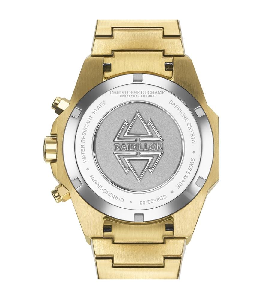 Raidillon Chrono Swiss Made Ronda 5030.D Uhr - Schwarz und Gold