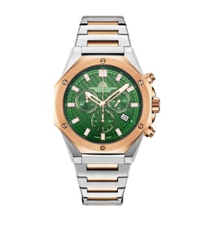 Raidillon Chrono Swiss Made Ronda 5030.D Uhr - Grün und Silber/Rose Gold