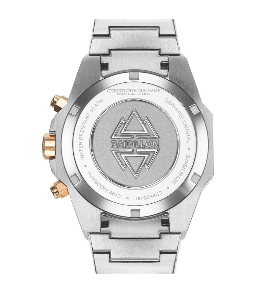 Raidillon Chrono Swiss Made Ronda 5030.D Uhr - Grün und Silber/Rose Gold
