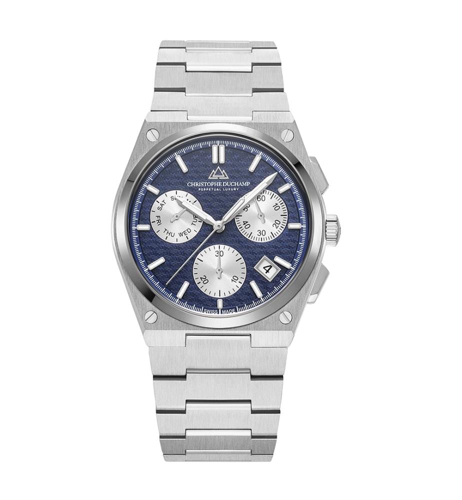 Attitude Chrono Uhr - Silber & Blau