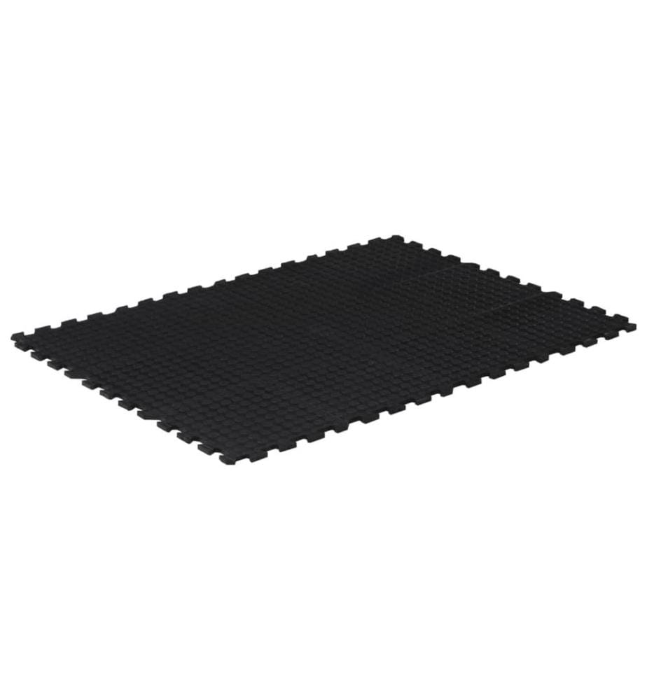 Gummi-Bodenfliese Schwarz 12 mm 90x120 cm