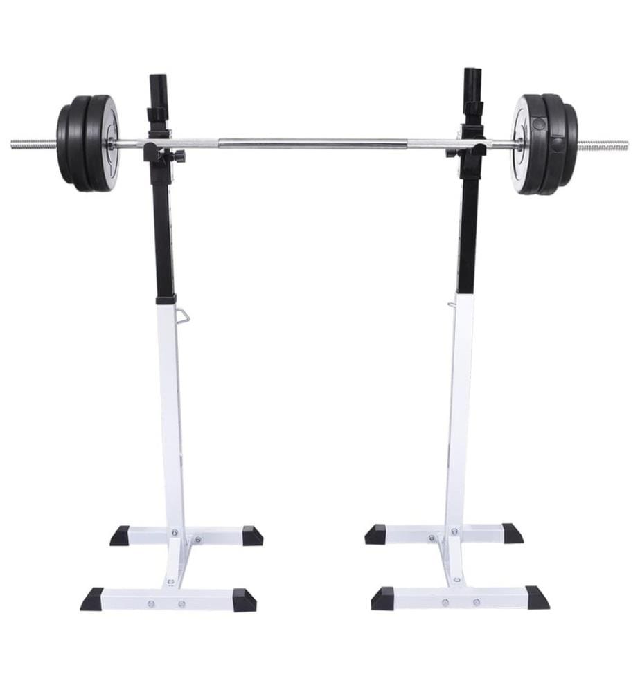 Kniebeugen-/Langhantelständer mit Hantel-Set 60,5 kg
