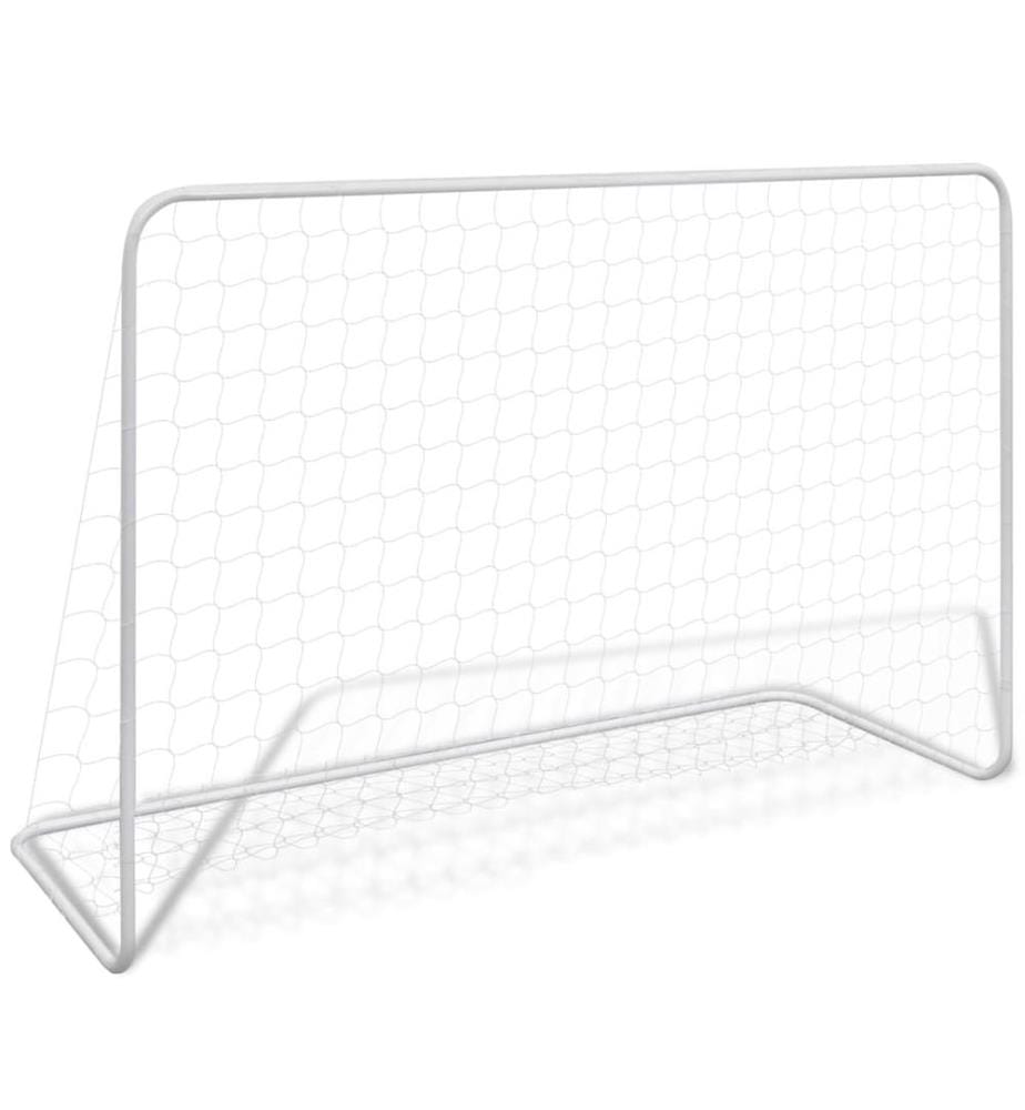 Fussballtore 2 Stk. mit Netzen 182×61×122 cm Stahl Weiss