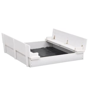 Sandkasten Tannenholz Weiss 95x90x15 cm