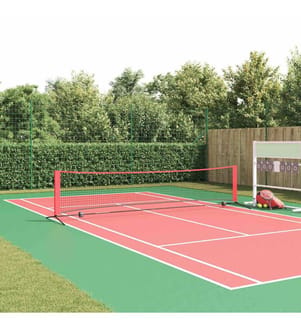 Tennisnetz Schwarz und Rot 396 x 92 x 87 cm Polyester
