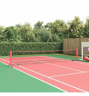 Tennisnetz Schwarz und Rot 494,5 x 90 x 87 cm Polyester