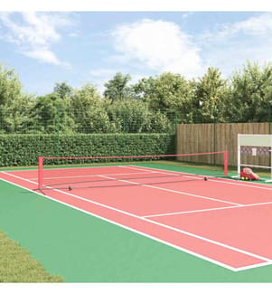 Tennisnetz Schwarz und Rot 595 x 90,5 x 87 cm Polyester