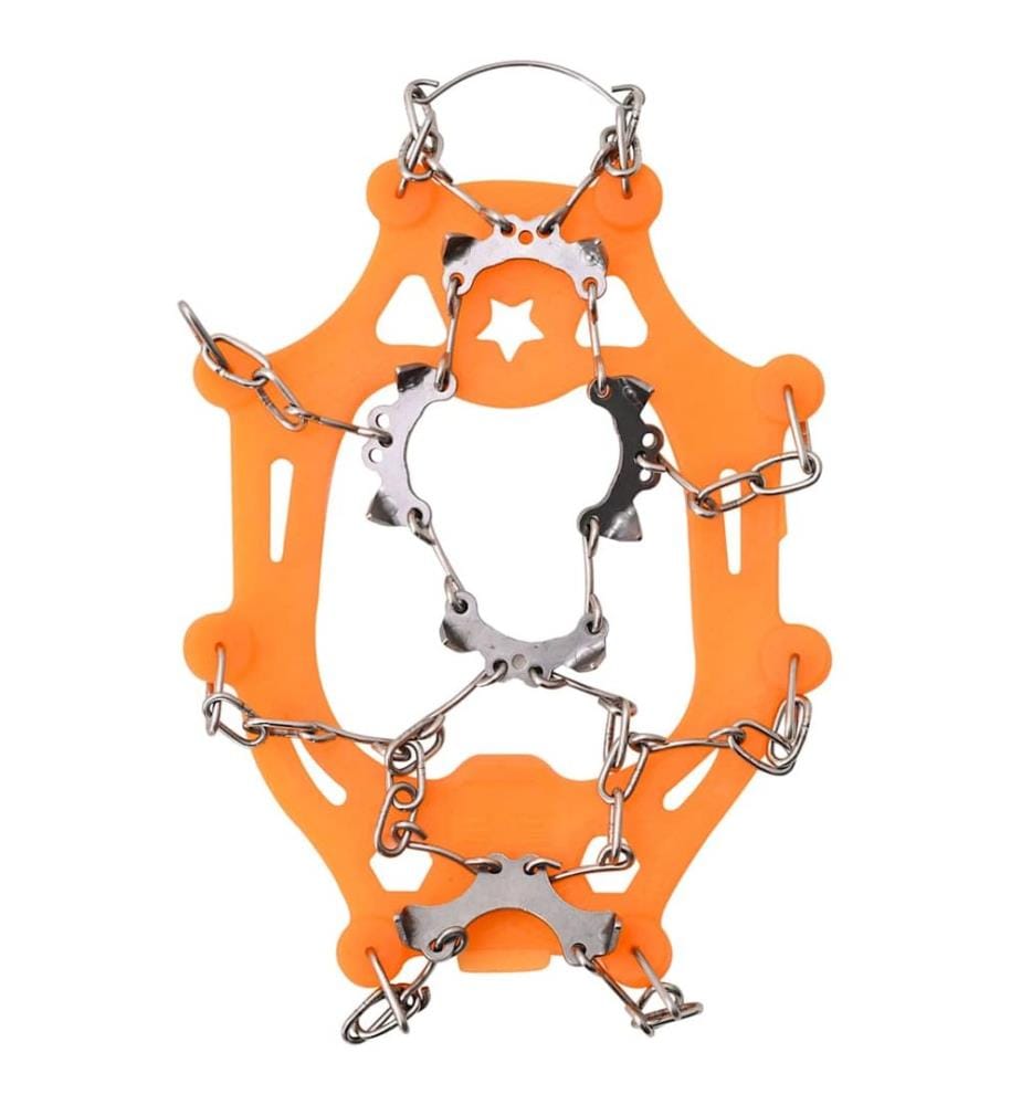 Eiskrallen für Schuhe mit 10 Spikes Orange S Edelstahl
