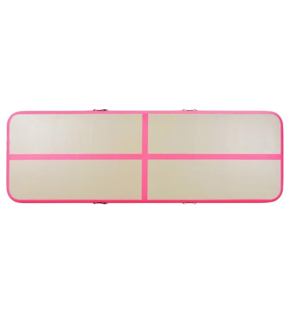 Aufblasbare Gymnastikmatte mit Pumpe 300×100×10 cm PVC Rosa