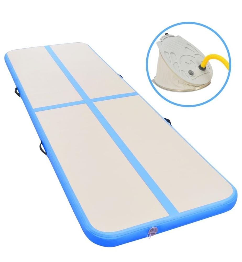 Aufblasbare Gymnastikmatte mit Pumpe 700x100x10 cm PVC Blau