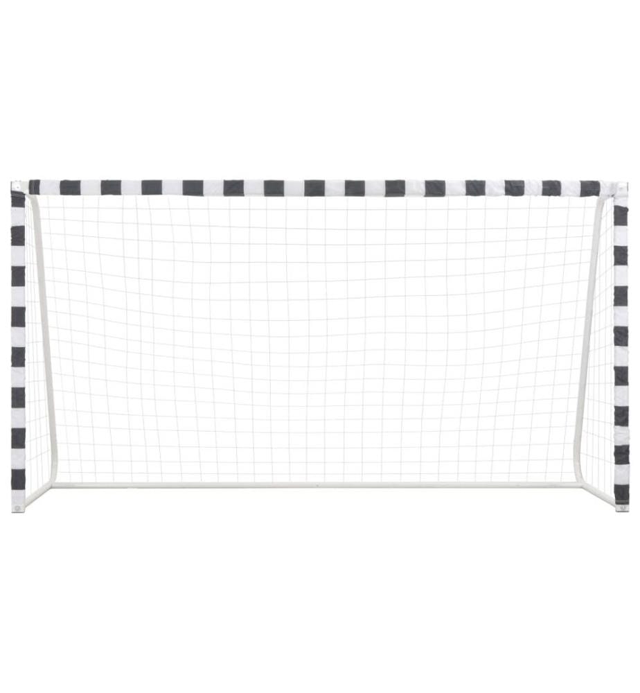 Fussballtor 300 x 160 x 90 cm Metall Schwarz und Weiss