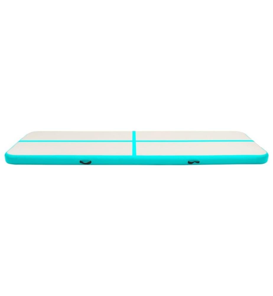 Tapis gonflable de gymnastique avec pompe 700x100x15cm PVC Vert