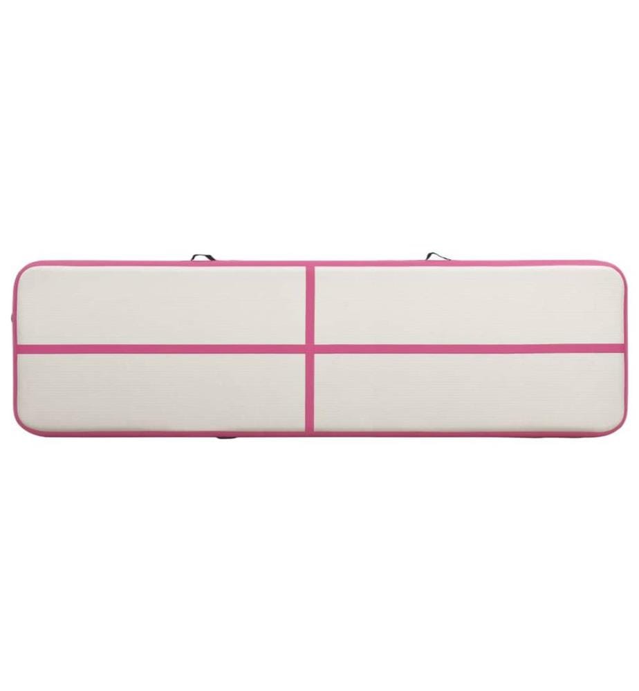 Aufblasbare Gymnastikmatte mit Pumpe 800x100x15 cm PVC Rosa