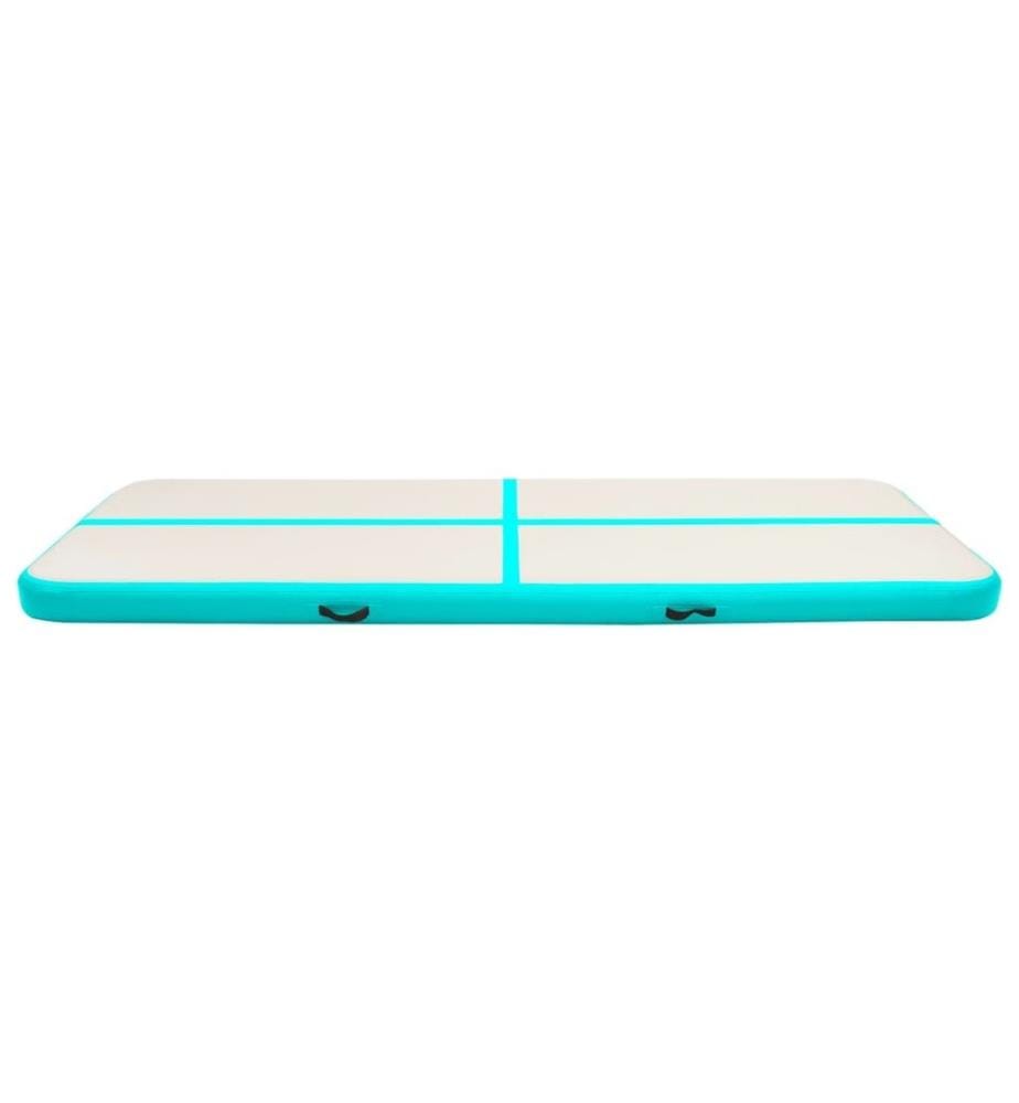 Tapis gonflable de gymnastique avec pompe 300x100x20cm PVC Vert