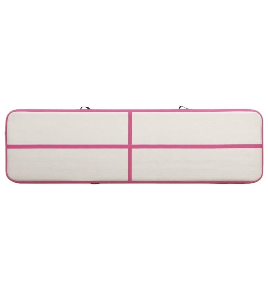 Aufblasbare Gymnastikmatte mit Pumpe 700x100x20 cm PVC Rosa