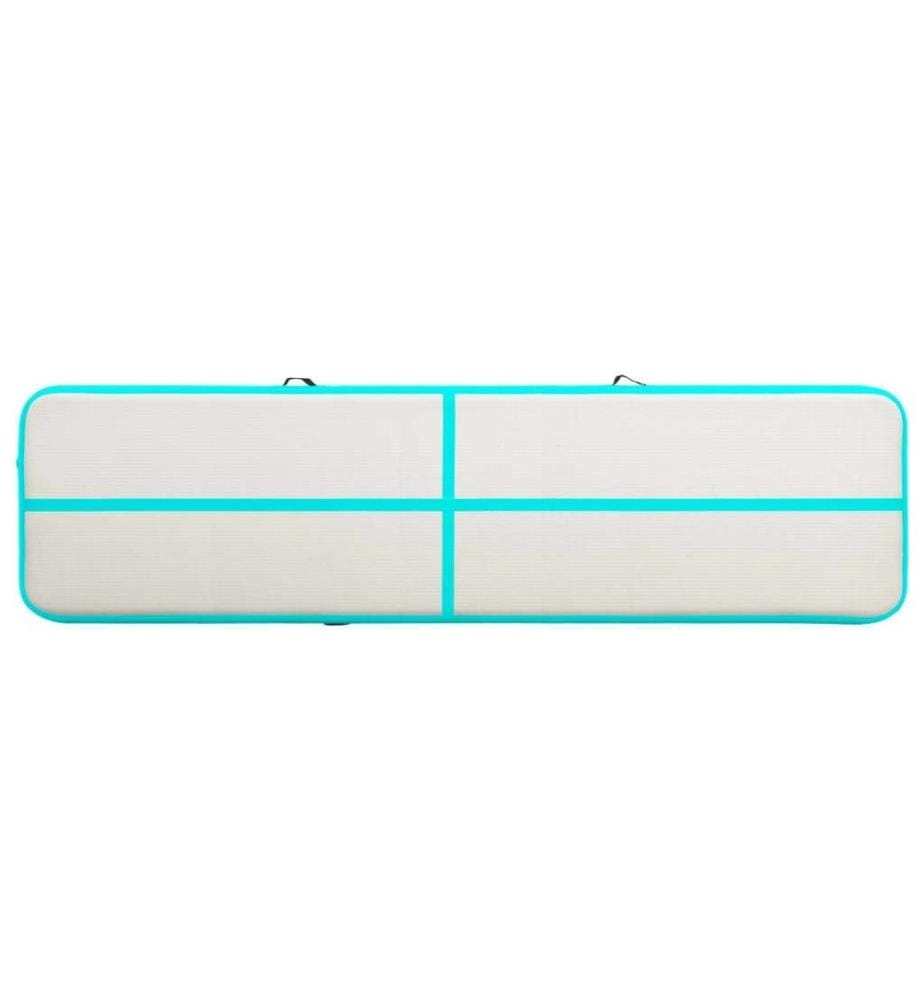 Aufblasbare Gymnastikmatte mit Pumpe 800x100x20 cm PVC Grün