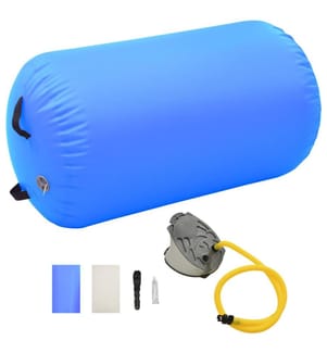 Aufblasbare Gymnastik-Rolle mit Pumpe 100x60 cm PVC Blau