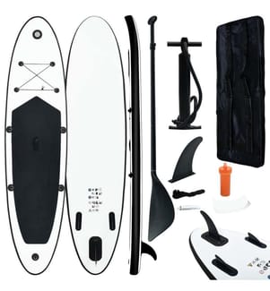 Aufblasbares Stand Up Paddle Board Set Schwarz und Weiss
