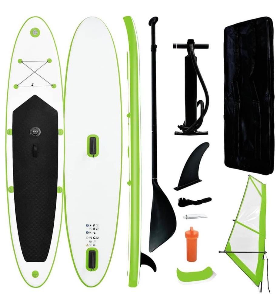 Aufblasbares SUP-Board mit Segel Set Grün und Weiss
