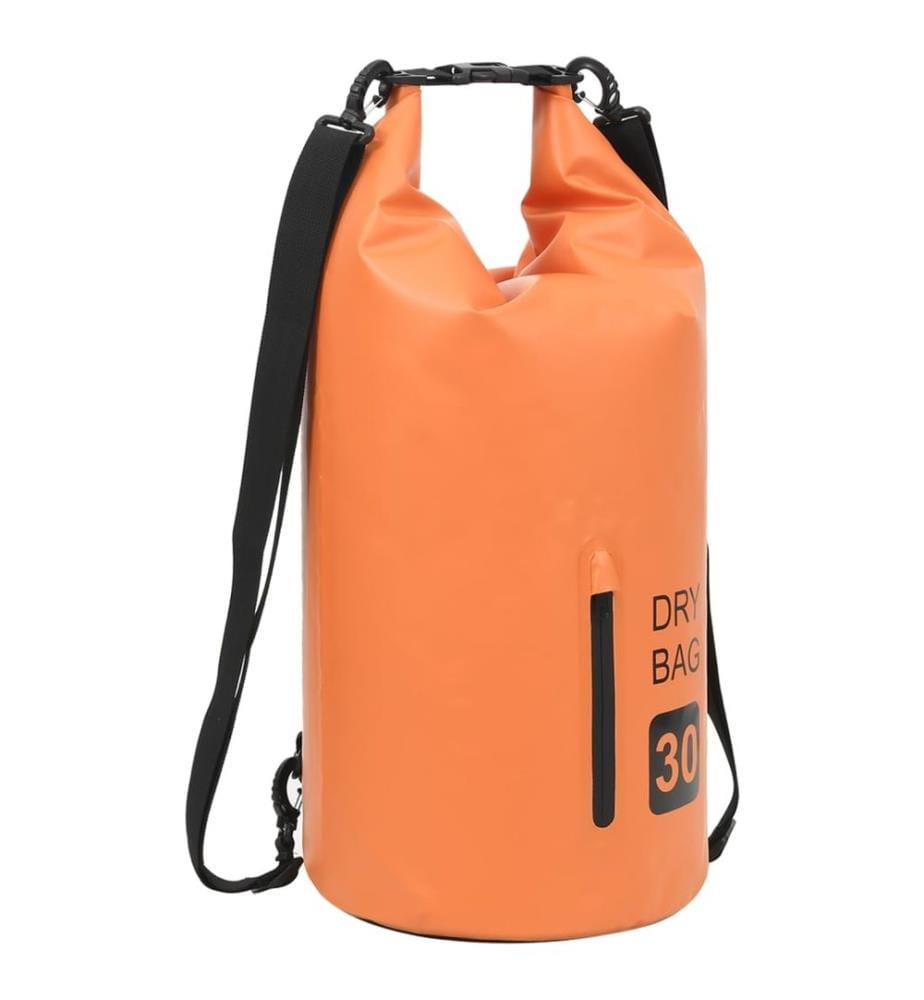 Sac sec avec fermeture éclair Orange 30 L PVC