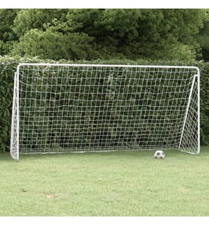 Fussballtor mit Netz Weiss 366x122x182 cm Stahl