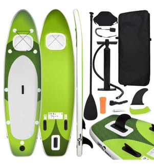SUP-Board-Set Aufblasbar Grün 360x81x10 cm
