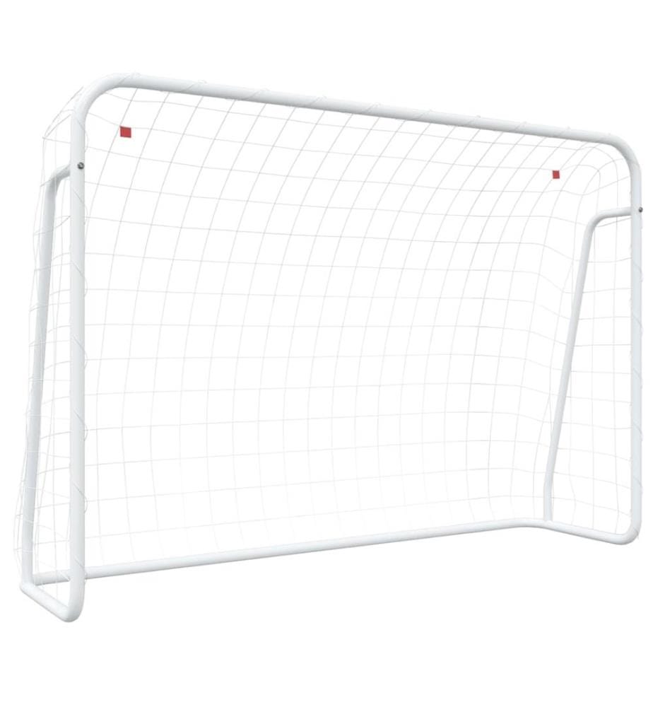 Fussballtor mit Netz Weiss 214x75x152 cm Stahl & Polyester