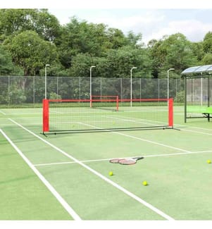 Tennisnetz Schwarz und Rot 400x100x87 cm Polyester