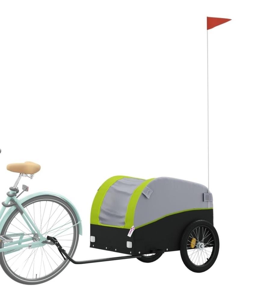 Remorque de vélo noir et vert 45 kg fer